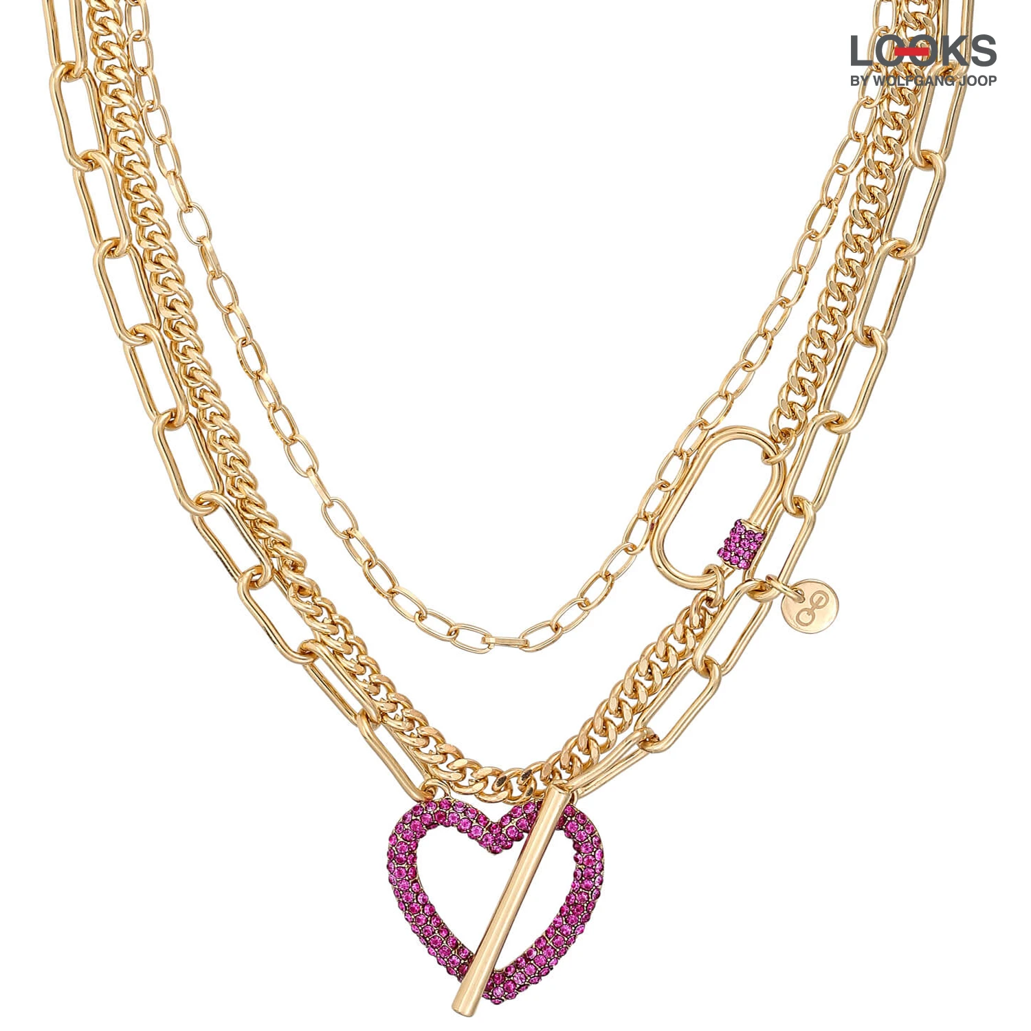Layering Kette - Pink Heart