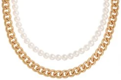 Ketten-Set - Pearly Gold