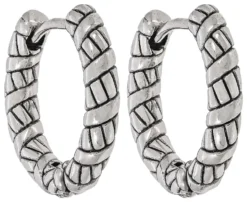 Herren Creolen - Silver Pattern