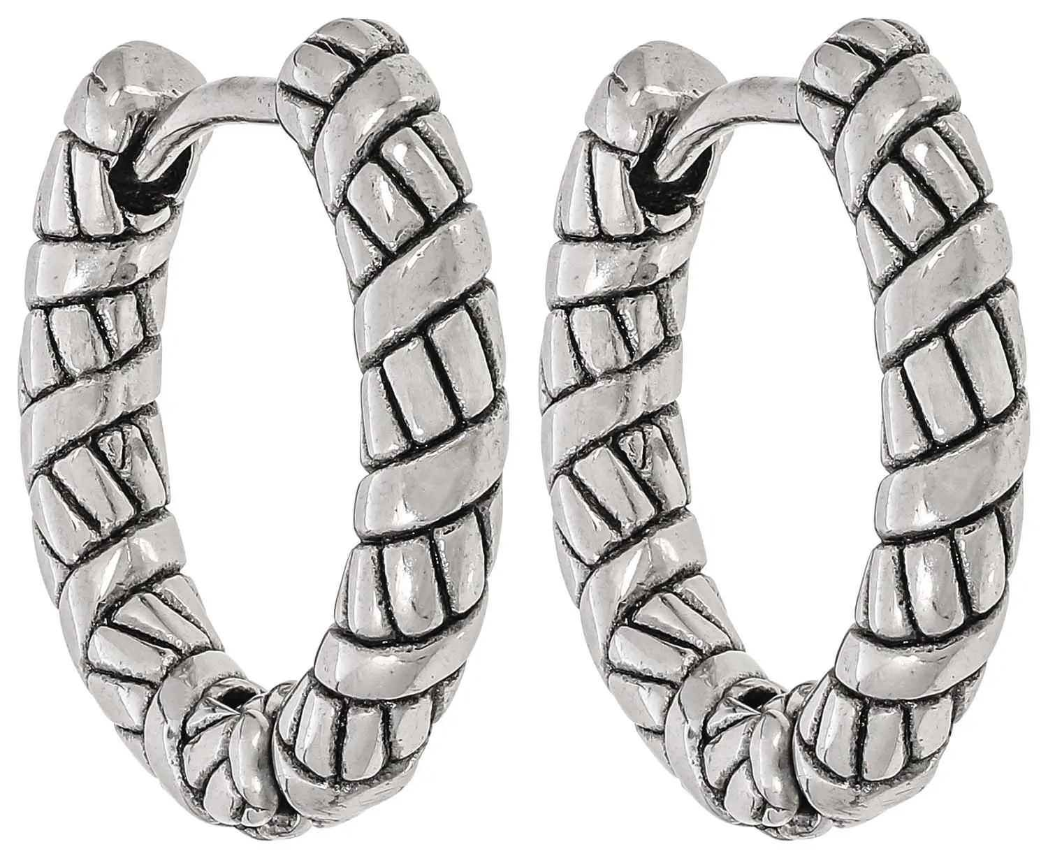 Herren Creolen - Silver Pattern